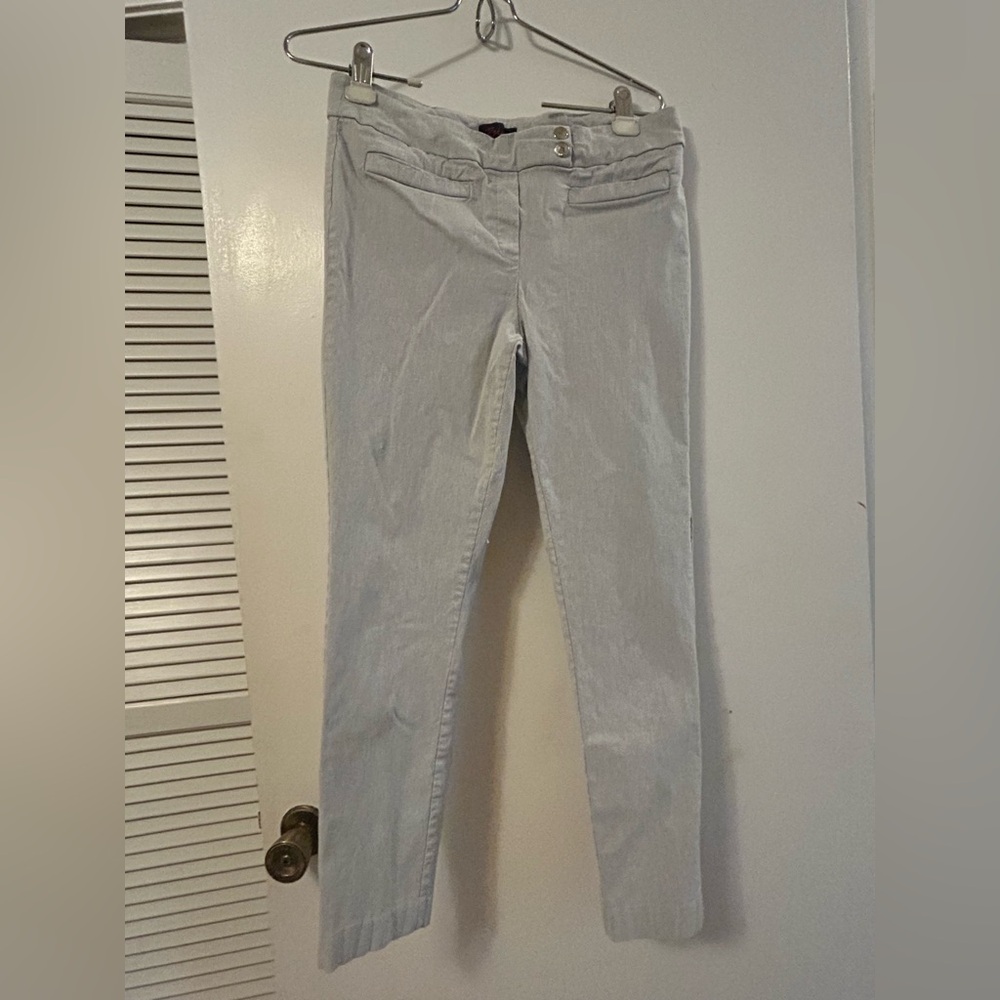 Rekucci Ease into Comfort Light Gray Slim Pull On Ankle Pant - Size 12